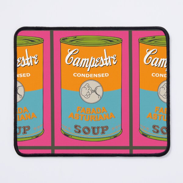 Artikelvorschau, Spanische Andy-Warhol-Suppen – Sopas Campestre – Fabada Asturiana (rosa Hintergrund) entworfen und verkauft von Groenendijk.