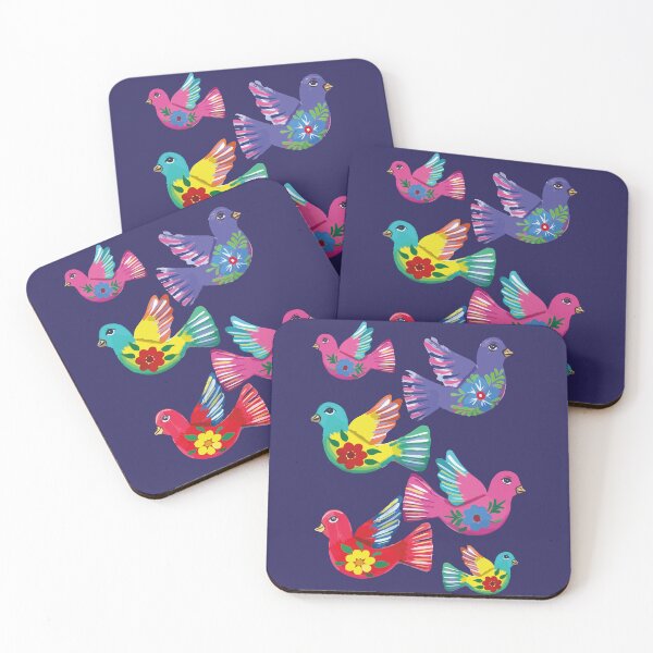 Item preview, Mexican doves colorful folk art pattern handmade ornament decoration designed and sold by T-Mex.