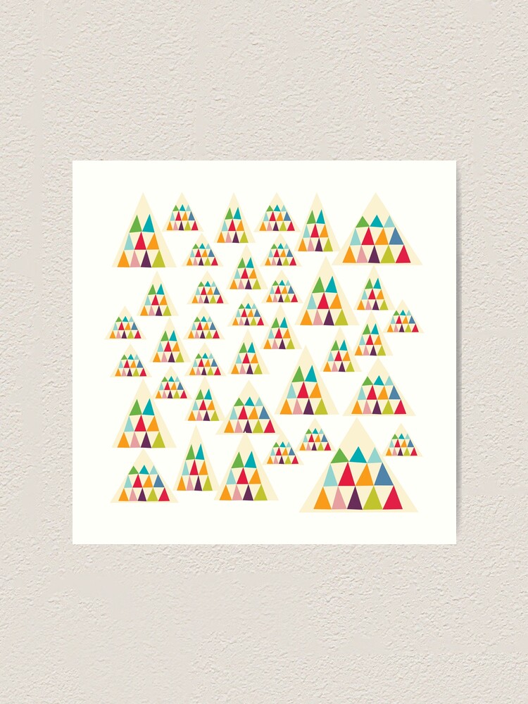Thumbnail 1 of 3, Art Print, Geometric Multicolor Triangle Pattern designed and sold by MyArt23.
