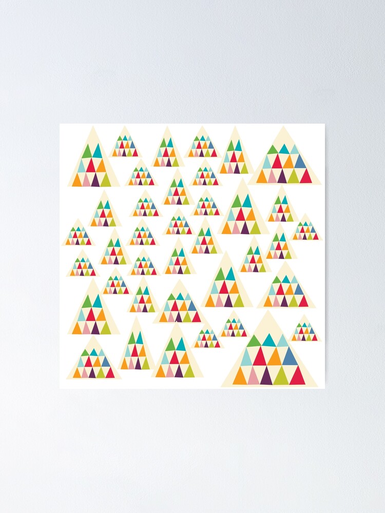 Thumbnail 1 of 3, Poster, Geometric Multicolor Triangle Pattern designed and sold by MyArt23.