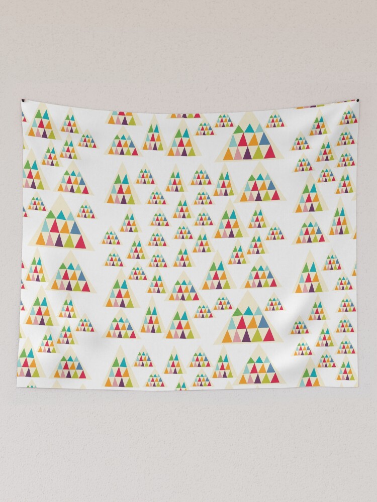 Thumbnail 2 of 3, Tapestry, Geometric Multicolor Triangle Pattern designed and sold by MyArt23.