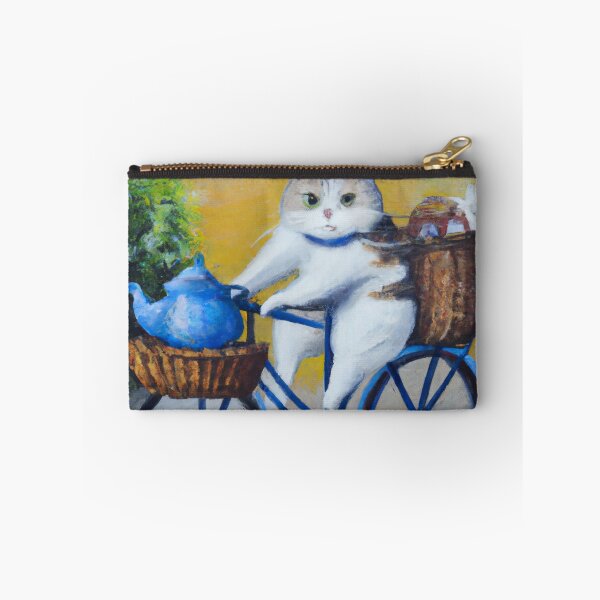 Artikelvorschau, Josie, die Katze, fährt Fahrrad (Impressionismus) entworfen und verkauft von thecatandkettle.