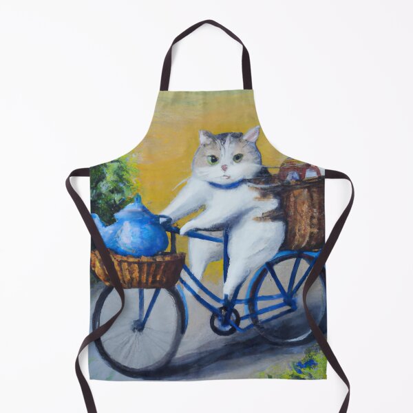 Artikelvorschau, Josie, die Katze, fährt Fahrrad (Impressionismus) entworfen und verkauft von thecatandkettle.