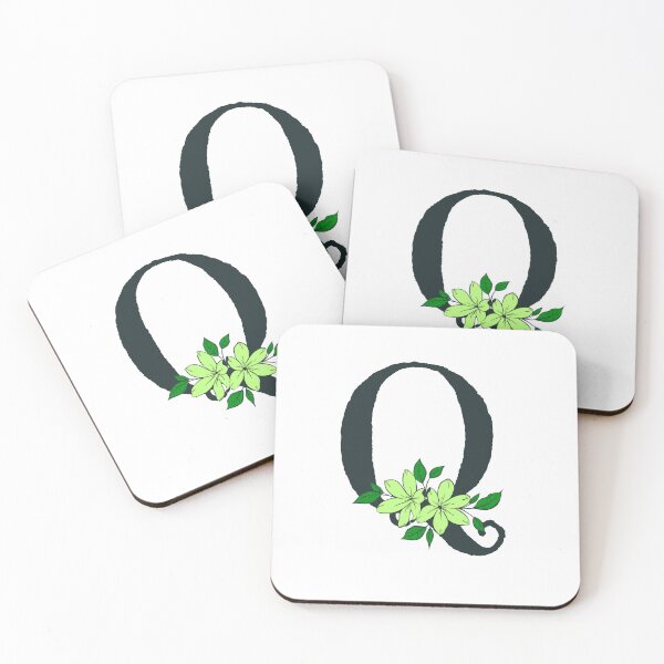 Item preview, Green floral Q monogram designed and sold by Coffee Lifestyle.