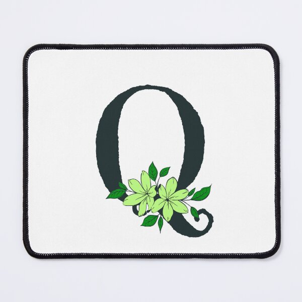 Item preview, Green floral Q monogram designed and sold by Coffee Lifestyle.