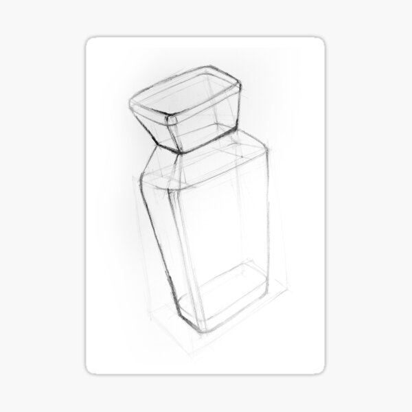 Industrial Design Sketching: How to draw a glass perfume bottle with  markers and pens 