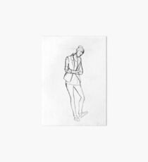 Drawing illustration sketch of girl standing and waiting Art Board