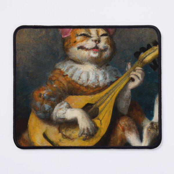 Item preview, Frans the Cat, playing his lute (Baroque) designed and sold by thecatandkettle.