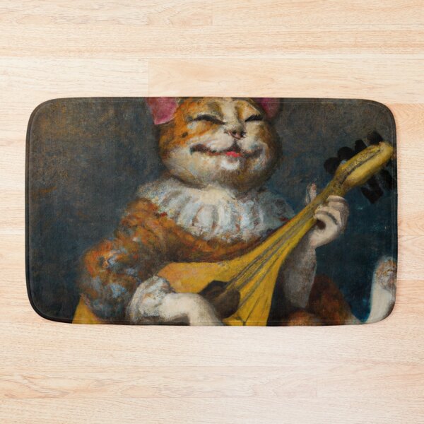 Item preview, Frans the Cat, playing his lute (Baroque) designed and sold by thecatandkettle.