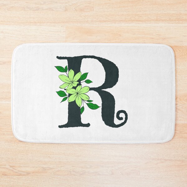 Item preview, Green floral R monogram designed and sold by Coffee Lifestyle.
