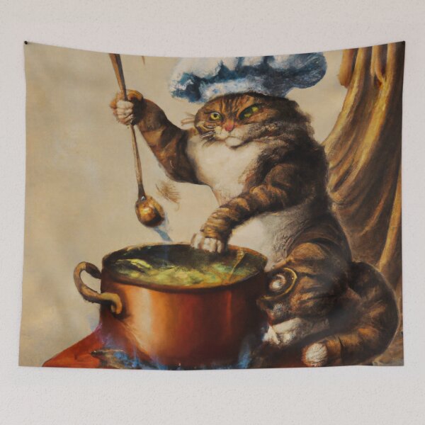 Item preview, Fabrice the Cat, soup chef (Baroque) designed and sold by thecatandkettle.