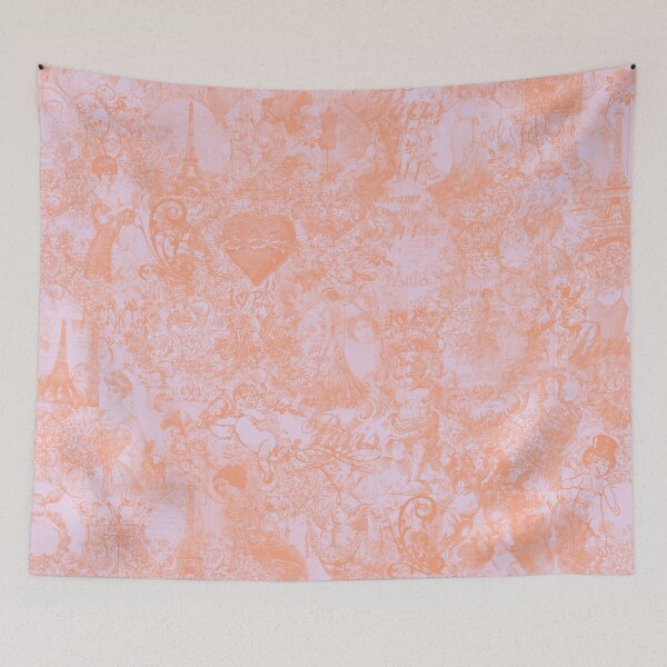 Item preview, Pink And Orange Romantic Angels Flowers French Vintage Eifel Tower Toile Design designed and sold by IZiets.