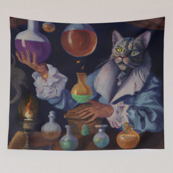 Item preview, Whitney the Cat, performing an experiment (Baroque) designed and sold by thecatandkettle.