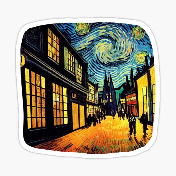 Item preview, The Alley at a Starry Night - Van Gogh Style - Harry designed and sold by Fenay Designs.