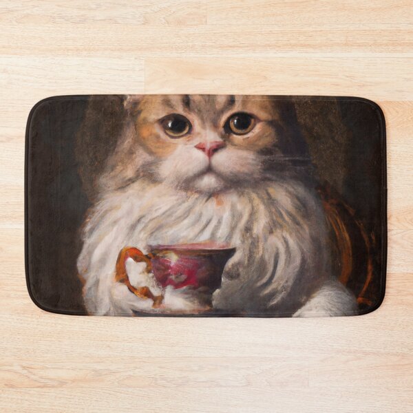 Item preview, Beans the Cat, holding teacups (Baroque) designed and sold by thecatandkettle.