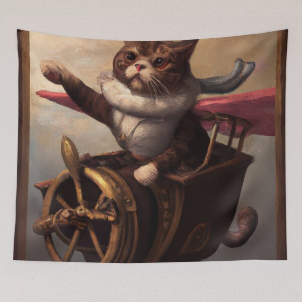 Item preview, Archimedes the Cat, inventor of the flying machine (Romanticism) designed and sold by thecatandkettle.
