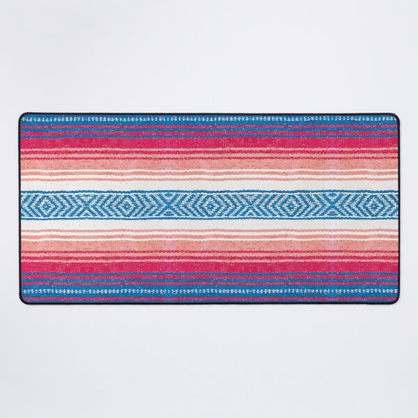 Item preview, Authentic mexican blanket pastel colors pink serape saltillo falsa poncho vibrant color southwest pattern designed and sold by T-Mex.
