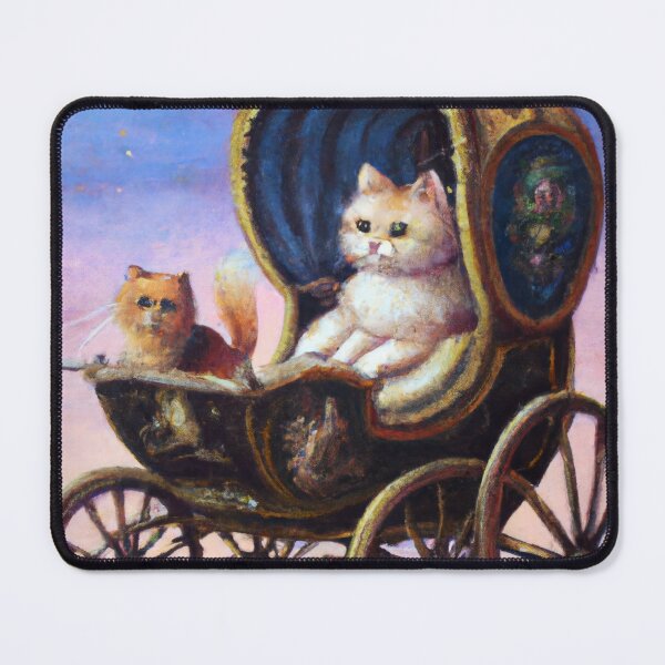 Item preview, Felicity and Addy the Cats, riding in a carriage (Romanticism) designed and sold by thecatandkettle.