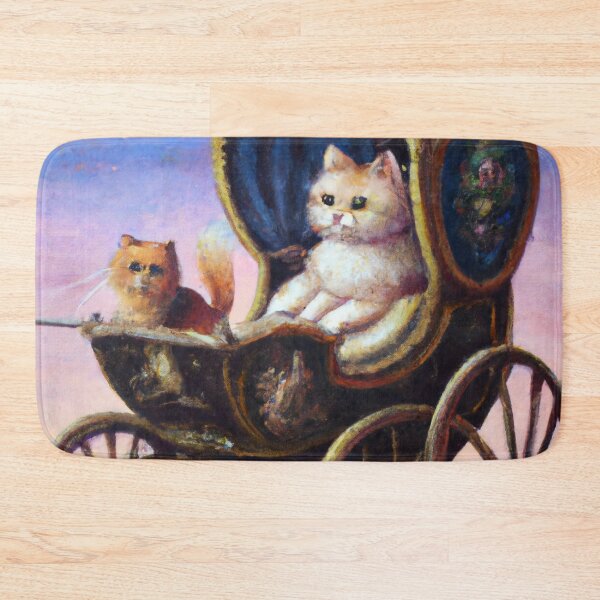 Item preview, Felicity and Addy the Cats, riding in a carriage (Romanticism) designed and sold by thecatandkettle.
