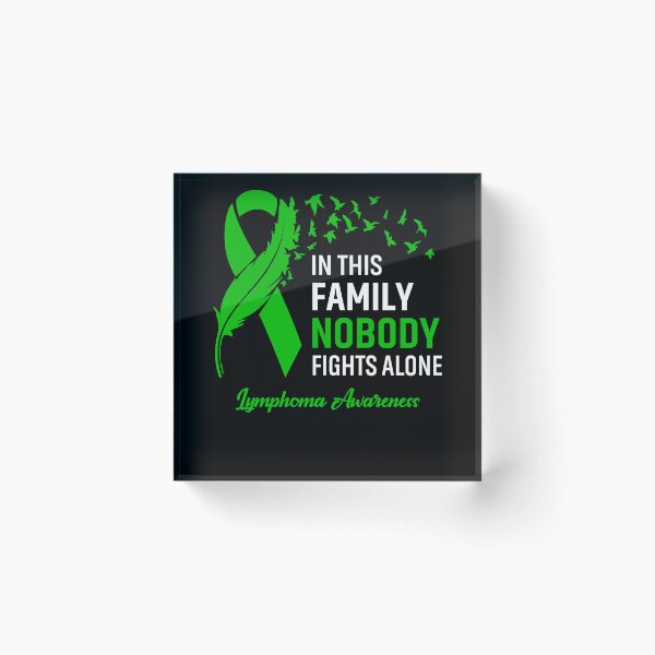 Item preview, In This Family Nobody Fights Alone Lymphoma Awareness Feather Ribbon designed and sold by frechettee.