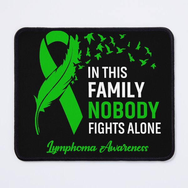 Item preview, In This Family Nobody Fights Alone Lymphoma Awareness Feather Ribbon designed and sold by frechettee.