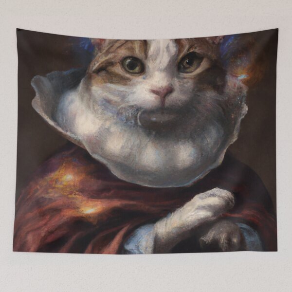Item preview, Obie the Cat, wearing his robe (Baroque) designed and sold by thecatandkettle.