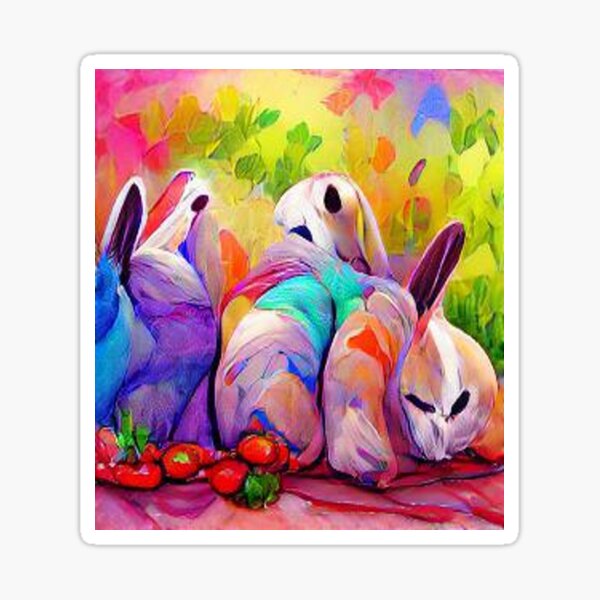 "rabbits" Sticker for Sale by Teixeira224 | Redbubble