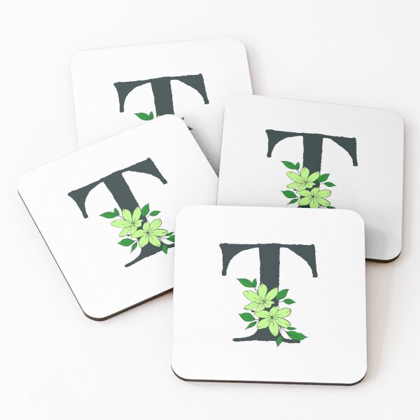 Item preview, Green floral T monogram designed and sold by Coffee Lifestyle.
