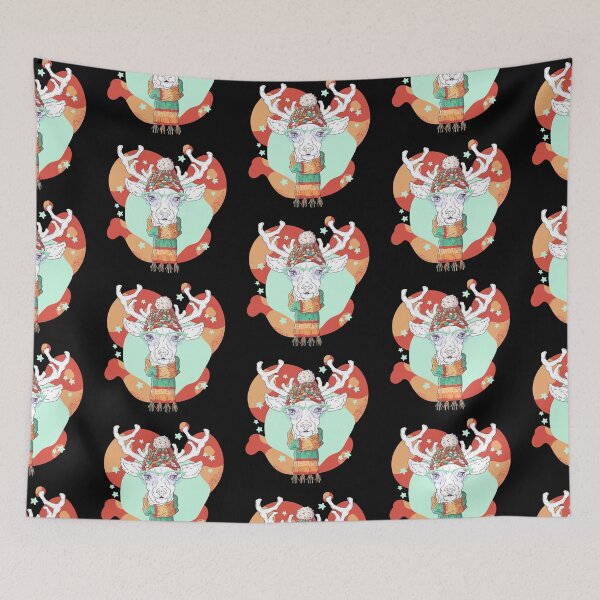 Item preview, Hipster Deer in Hat and Scarf  - I Love Winter designed and sold by AwakenedSoul.