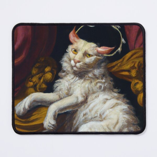 Item preview, Pan the Cat, lounging in gold and crimson (Baroque) designed and sold by thecatandkettle.