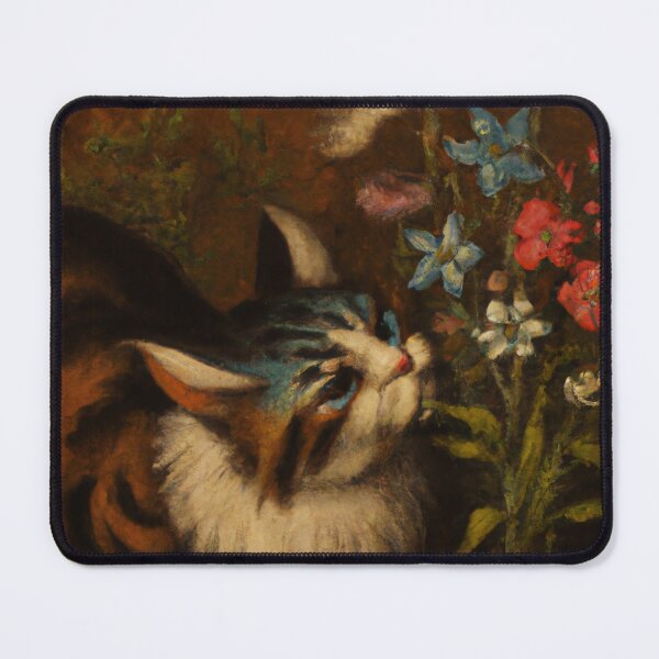 Item preview, Iris the Cat, smelling the flowers (Baroque) designed and sold by thecatandkettle.