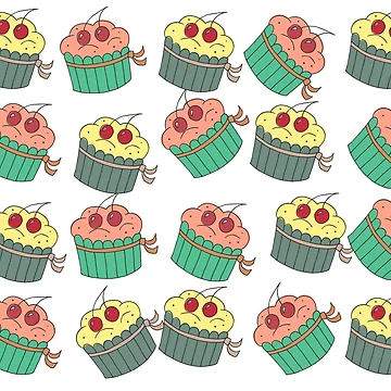 Artwork thumbnail, Cupcake Pattern by Infinirish