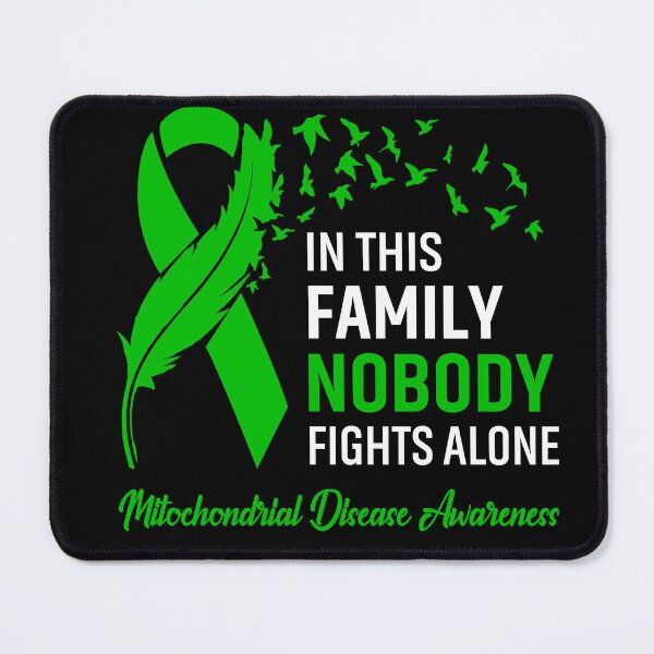 Item preview, In This Family Nobody Fights Alone Mitochondrial Disease Awareness Feather Ribbon designed and sold by frechettee.