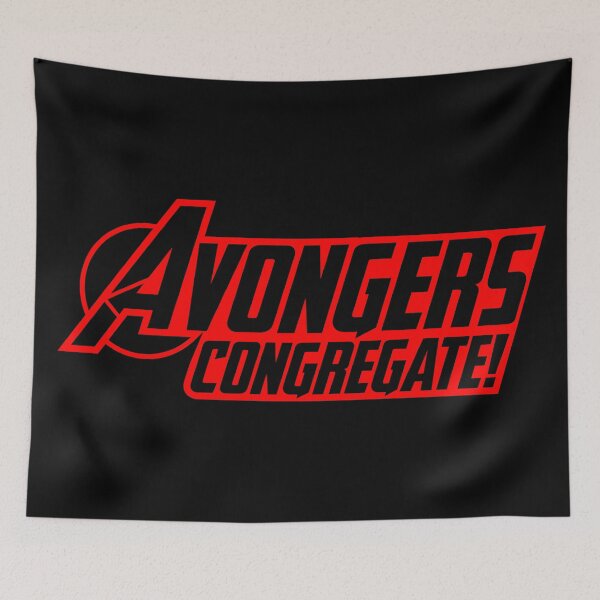 Item preview, AVONGERS CONGREGATE! (Original Bootleg Superheroes logo) designed and sold by frikybomb.