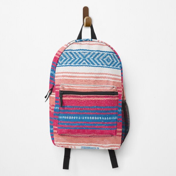 Item preview, Authentic mexican blanket pastel colors pink serape saltillo falsa poncho vibrant color southwest pattern designed and sold by T-Mex.