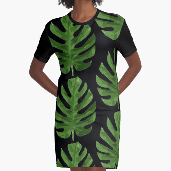 Monstera Blatt T-Shirt Kleid