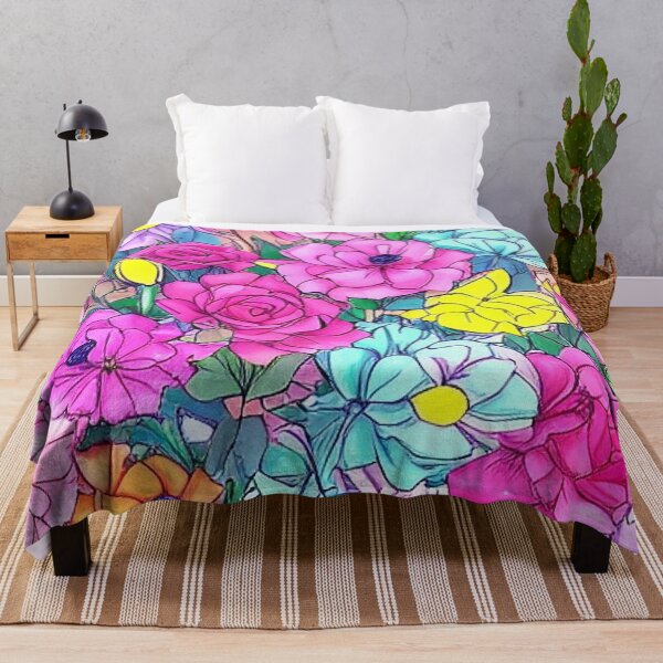 Item preview, Colorful anime inspired floral pattern designed and sold by Colourtique.