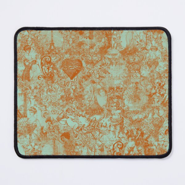 Item preview, Aqua And Rust Romantic Angels Flowers French Vintage Eifel Tower Toile Design designed and sold by IZiets.