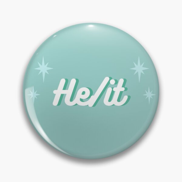 Item preview, he/it pronoun pin designed and sold by Lupe8707.