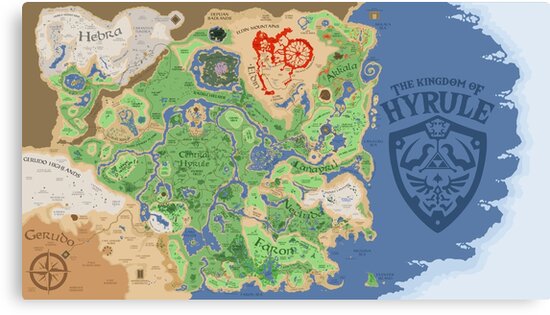 Breath Of The Wild Hyrule Map Canvas Print By Quinton Mccain