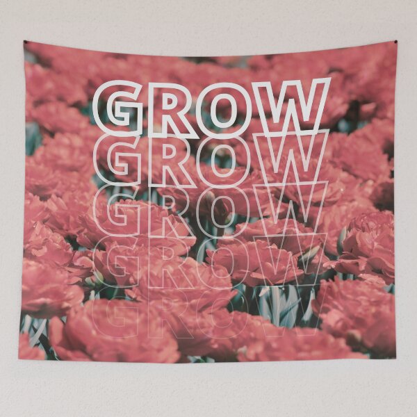 Item preview, GROW (above) - Dreamy Vintage Red Flower Field  designed and sold by AliceSLee.