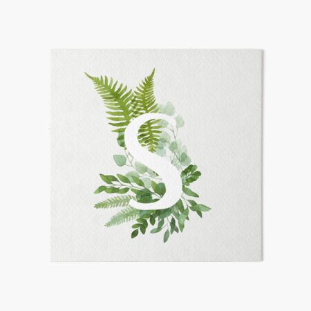 Floral letter S Art Board Print