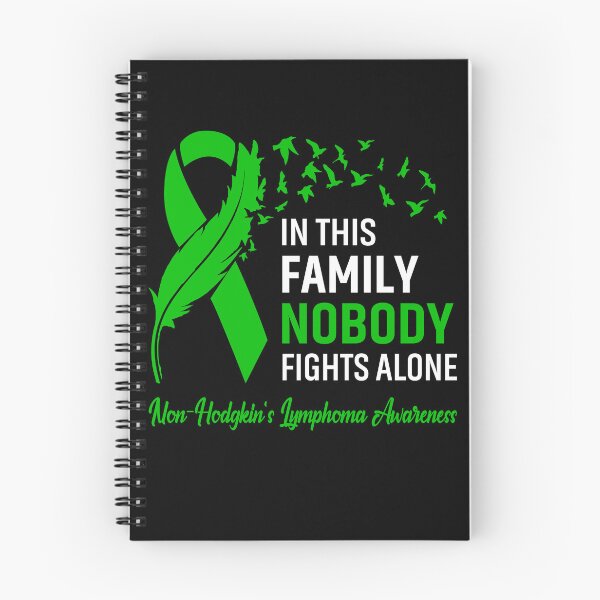Item preview, In This Family Nobody Fights Alone Non-Hodgkin's Lymphoma Awareness Feather Ribbon designed and sold by frechettee.