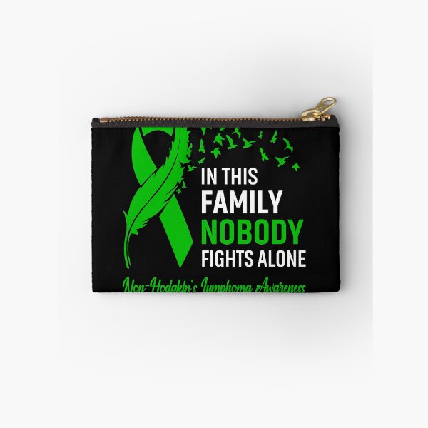 Item preview, In This Family Nobody Fights Alone Non-Hodgkin's Lymphoma Awareness Feather Ribbon designed and sold by frechettee.