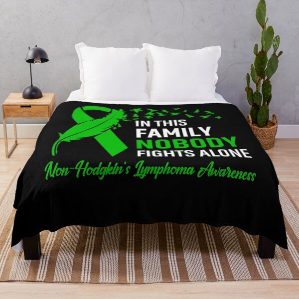 Item preview, In This Family Nobody Fights Alone Non-Hodgkin's Lymphoma Awareness Feather Ribbon designed and sold by frechettee.