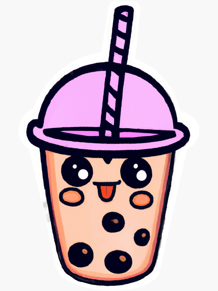 "Cute kawaii boba tea" Sticker for Sale by stickerpickerzz Redbubble
