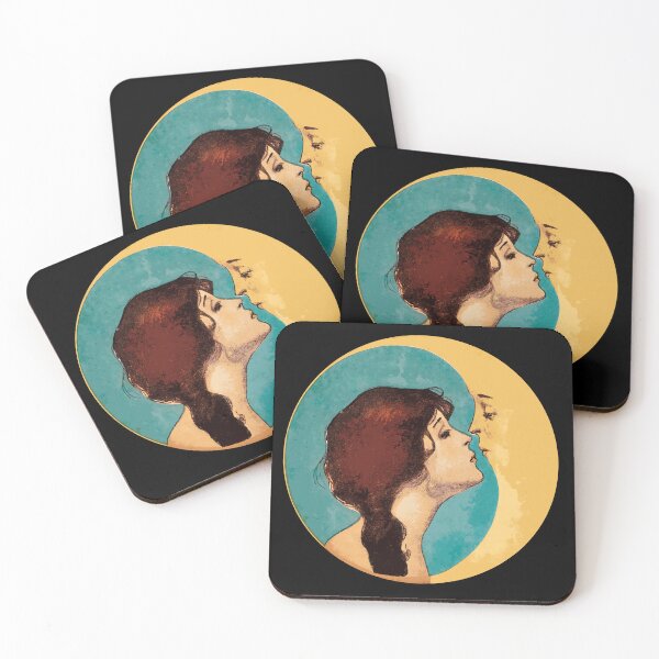 Item preview, Dear Old Dixie Moon Songbook Cover Illustration. Vintage Woman Kissing Moon. Vintage moon Art.  designed and sold by el-padre.