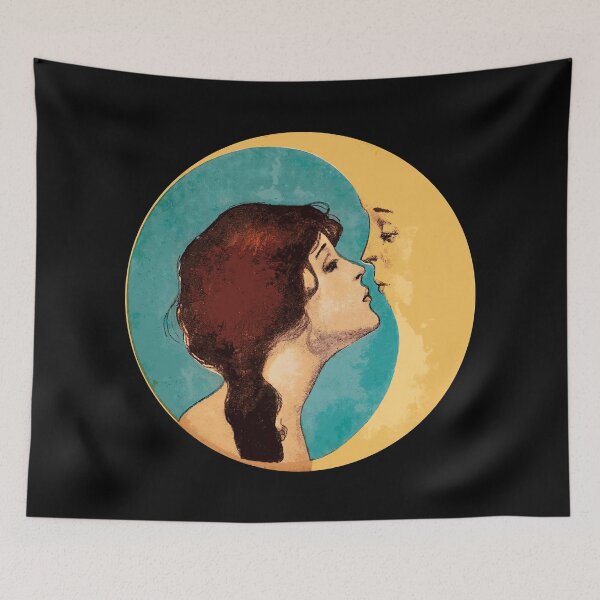 Item preview, Dear Old Dixie Moon Songbook Cover Illustration. Vintage Woman Kissing Moon. Vintage moon Art.  designed and sold by el-padre.