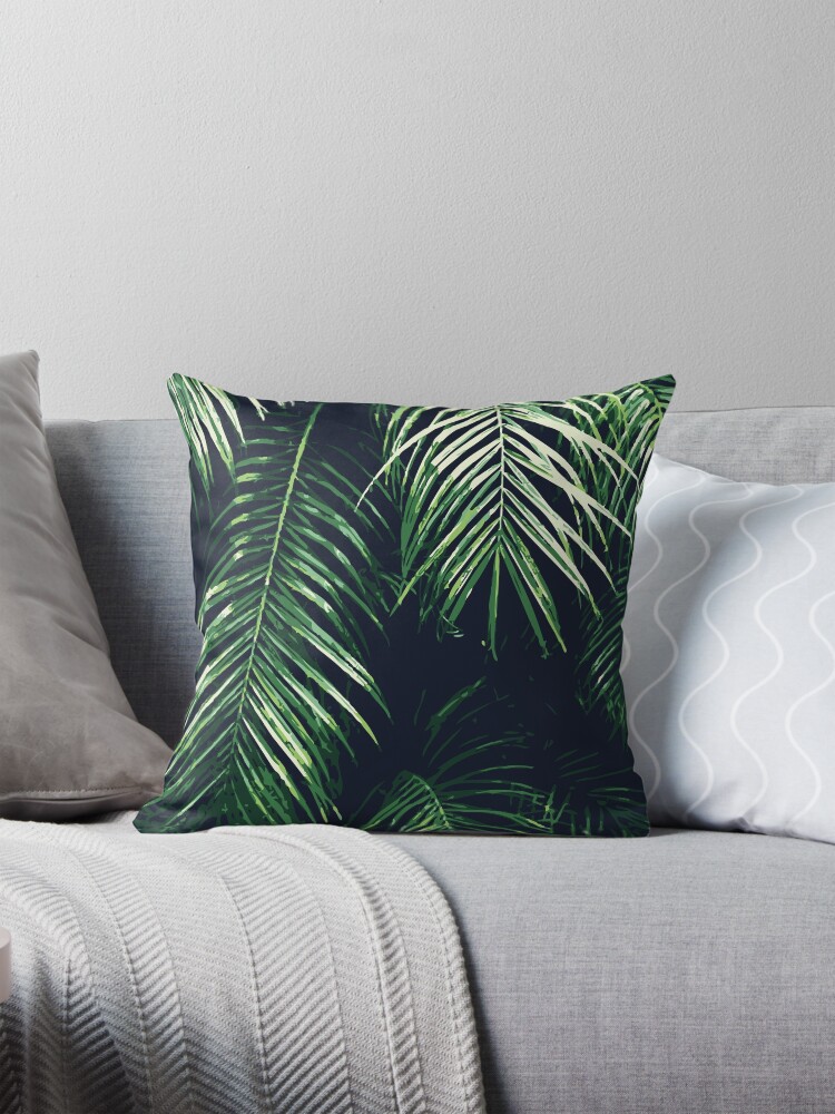 Thumbnail 1 of 4, Pillow, Tropical Palm Leaves designed and sold by MyArt23.
