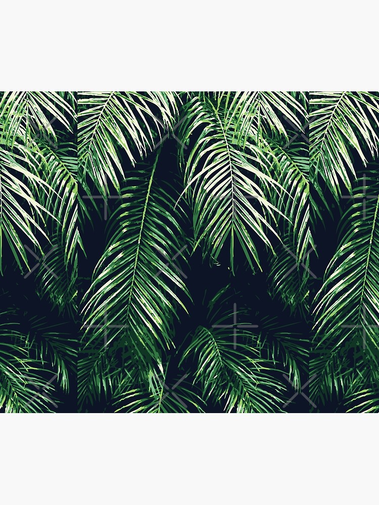 Disover Tropical Palm Leaves Shower Curtain